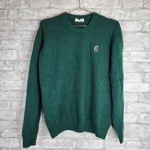 Wood Wood Yale Sweater Green Lambswool Blend‎ Knit Logo Small